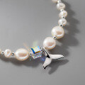 wholesale S925 Sterling Silver Mermaid Tail Square Zircon Pearl Bracelet Vintage Style Designer Elegant Jewelry for Women S6539-0-3