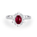 wholesale 925 Silver 1ct Oval-Cut Lab-Grown Emerald/Ruby/Sapphire 5*7 Candy Bean Fashion Versatile Ring-0-6