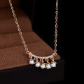 Sterling Silver Pendant with Moissanite, Chinese Style Bell and Tassel Necklace-0-2
