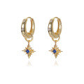 wholesale 925 Sterling Silver Vintage Fashion Blue Star Zircon Earrings for Women, Ins-0-5