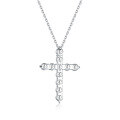 wholesale 18K Gold Cross Necklace with Lab-Grown Diamonds and Platinum, High-End Cross-Border Non-Fading 18K Gold Collarbone Chain-0-2