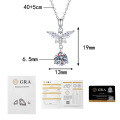 S925 Sterling Silver Moissanite Mini Pearl Butterfly Necklace Wholesale-0-5