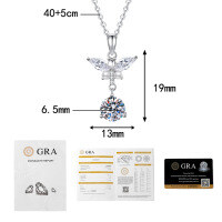 S925 Sterling Silver Moissanite Mini Pearl Butterfly Necklace Wholesale-1 carat moissanite  925 silver