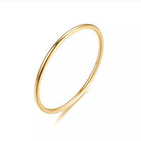 wholesale 925 Sterling Silver Ultra-thin Full Body Polished Plain Ring For Women-1.2mm - Gold &gt; Adjustable opening