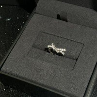 wholesale S925 Sterling Silver Shimmering Three-Dimensional Bow Full of Sparkling Diamond Ring for Women, Ribbon Tie High-End Diamond Ring with Niche Design-Platinum US 6 (Hong Kong 12-13)