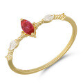 wholesale 18K Gold Jewelry Fashion Trend Niche Versatile Luxury Hollow Ruby Full-Cut Diamond Ring-0-4
