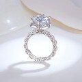 wholesale S925 Sterling Silver Moissanite Ring for Women 5ct Honey Snow Flower Bud Luxurious High-End Proposal Wedding Ring Wholesale-0-2