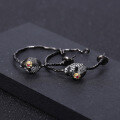 wholesale 925 Silver Designer Gothic Dark Retro Style Skull Ear Stud Halloween Accessory Gemstone Inlaid Earrings-0-2