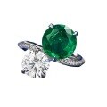 wholesale S925 Silver 10mm Simulated Emerald Round DiamondIns2023-0-4