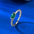 wholesale S925 Silver Plated Simulated Diamond 4*6mm Nano Green Ring, Fashionable and Versatile-0-5