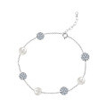 Sterling Silver S925 Elegant Women's Bracelet with Natural Freshwater Pearls-0-3
