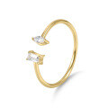 wholesale S925 Sterling Silver Minimalist Open Ring with Moissanite, Fine Gold Dawn Series, Does Not Fade-0-3