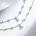 Sterling Silver Adjustable Star Square Full Zirconia Push-Pull Bracelet-0-0