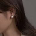 wholesale S925 silver Swarovski large round strong luster pearl earrings high-end earrings M01570-0-1