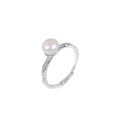 wholesale S925 Sterling Silver Moebius Freshwater Pearl Ring for Women, Light Luxury Index Finger Ring, Open Ring, Niche Design Band-0-4
