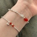 wholesale S925 Silver Bamboo Joint Crushed Silver Red Agate Fat Fu Bracelet Fashion Retro Chinese Style Niche Design Hand Accessory-0-1