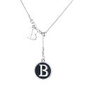 wholesale S925 Sterling Silver Antiqued Street Style B Letter Tassel Pendant Choker Necklace with Black Resin Face-0-4