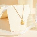wholesale S925 Sterling Silver Matte Gold Apple Pendant Necklace for Women,-0-1