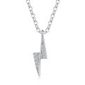 S925 Silver Full Diamond Collar Necklace Women HW Moissanite Lightning Pendant-0-3