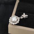 925 Silver Moissanite Butterfly Camellia Pendant-0-1