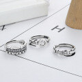 wholesale S925 Metal Star Chain Smiley Adjustable Ring Korean Style Ins Vintage Personality for Women-0-0