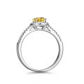 S925 Silver 1ct Yellow Oval Moissanite Ring-0-0