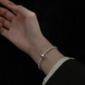 wholesale S925 Silver Round Bead Pearl Bracelet Summer String Bead Elastic Rope Women's Bracelet S4687-0-2
