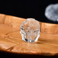 wholesale Metal material Natural White Crystal Double-sided Buddha Head Bracelet Buddha Beads DIY Crystal Beaded Ornament Accessories-One thought at a time (approximately 10.5*14 mm)