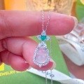 wholesale S925 Sterling Silver White Jade Icy Translucent Gourd Pendant Necklace, New Chinese-style Luxury Advanced Sense Collarbone Chain Gift-0-5