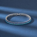 wholesale 925 Sterling Silver Jewelry Tennis Bracelet with Turquoise and Zircon, Cross-border Bestseller-0-3