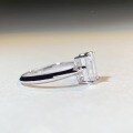 wholesale 925 Silver 2-Carat D Color Moissanite Ring Simple Four-Prong Emerald Cut Moissanite T Classic Style Ring Wholesale-0-1