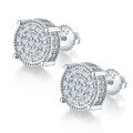 wholesale S925 Silver Plated 18K Gold Hip Hop Full Diamond Earrings with Moissanite for Men-0-2