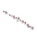 wholesale 925 Silver Gold-Plated Bracelet with High-Carbon Diamonds, Rose GRC Cultured Pigeon Blood Oval Gemstone, Niche and Versatile Jewelry for Women-0-0