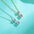 wholesale S925 Sterling Silver Cross-Border Oval 1-Carat D Color Moissanite Necklace for Women, Small and Luxurious Minimalist Design Pendant-0-2