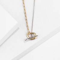 wholesale 925 Sterling Silver, An Ins-style Double-layer Necklace, Two-way Wear, For Women-A967A-Color separation 925 silver