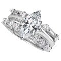 wholesale Sterling Silver Cross-Border Foreign Trade Three-Stone Stackable Ring 3-Carat Marquise Cut High-End Moissanite Jewelry-0-4