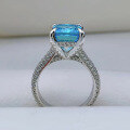 wholesale S925 Full-Set High-Carbon Diamond Ring in New Sea Blue, 8*8-0-2