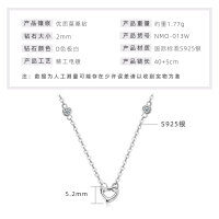 S925 Silver D Color Moissanite 9-Stone Row Cross Necklace-Openwork Heart Necklace [White Gold]  925 Silver