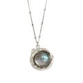 wholesale Metal material, French ins style clavicle chain,, lava texture labradorite white crystal necklace for women-0-4