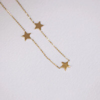 wholesale S925 sterling silver minimalist five-pointed star necklace, Korean-style-BX0449-Gold>925 Silver