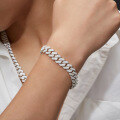 wholesale Full Size Cross-Border Hot Selling Sterling Silver Plated Moissanite Hip Hop 8/10/12/14/16mm Ultra Sparkly Cuban Chain Bracelet-0-3