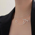 wholesale S925 Sterling Silver Long Multi-Way Pig Nose Necklace for Women, Korean High-Fashion Spring and Summer New Edition Sweater Chain-0-2