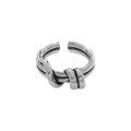 wholesale S925 Sterling Silver Korean Version Ins Minimalist Niche Design Versatile Textured Wrap Adjustable Ring for Women-0-4