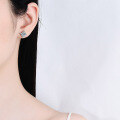 wholesale PT950 gold-plated 925 sterling silver ear studs with D-color moissanite, small batch high-quality snowflake earrings available for wholesale-0-3