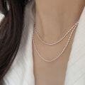 wholesale S925 Sterling Silver Olive Bead Simple Chain Necklace for Women, Summer Versatile Light Luxury Minimalist Collarbone Chain-0-0