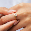 18K Gold Plated S925 Silver Moissanite Engagement Ring, Drop Shipping-0-1