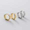 wholesale S925 silver hollow-out chain ear clips for women, Korean-style small fresh and elegant short circle earrings M00016-0-0