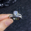 S925 Silver Moissanite Stackable Ring, Light Luxury Cross-Border Wholesale for Women-0-1