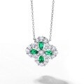 wholesale S925 Sterling Silver Lab-Grown Emerald Necklace, Amazon Cross-Border Bestseller, Fashion Minimalist Choker for Women-0-2