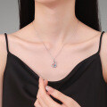 S925 Sterling Silver Moissanite Pendant Necklace, Light Luxury Style-0-2